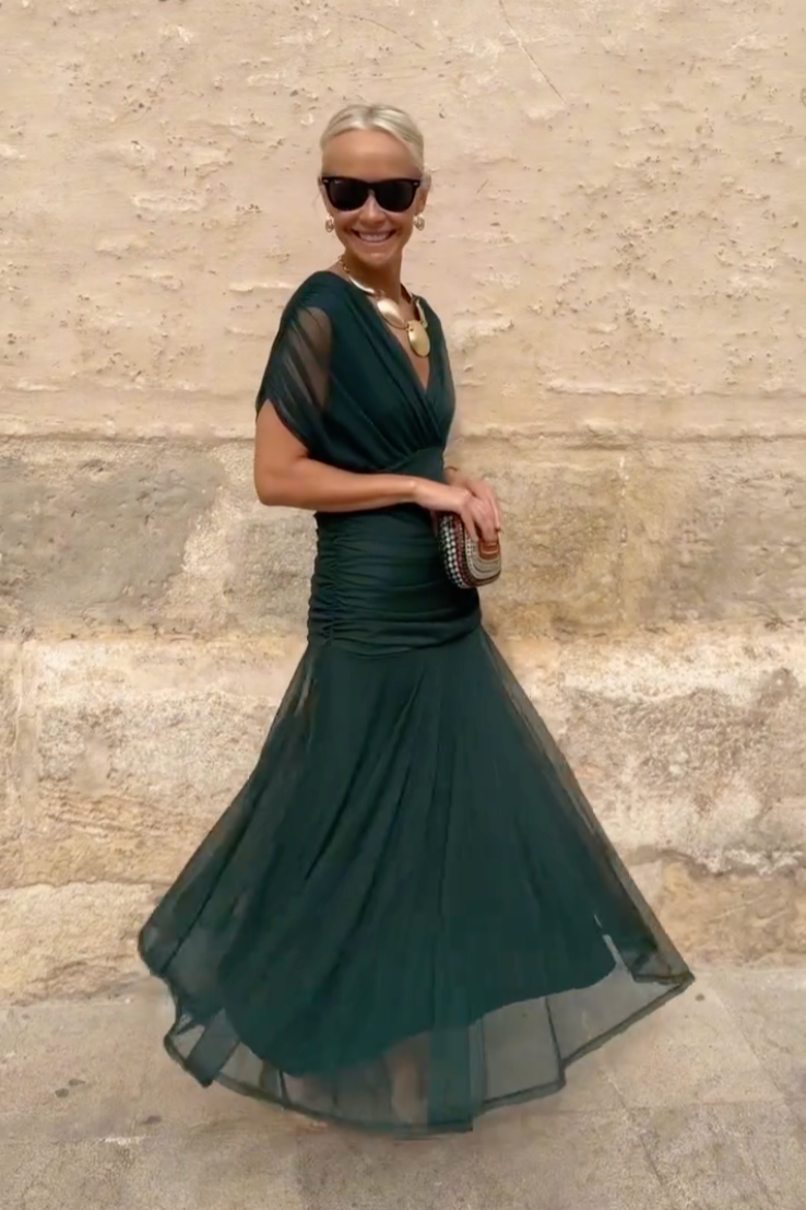 Valentina – elegancka sukienka maxi z dekoltem V