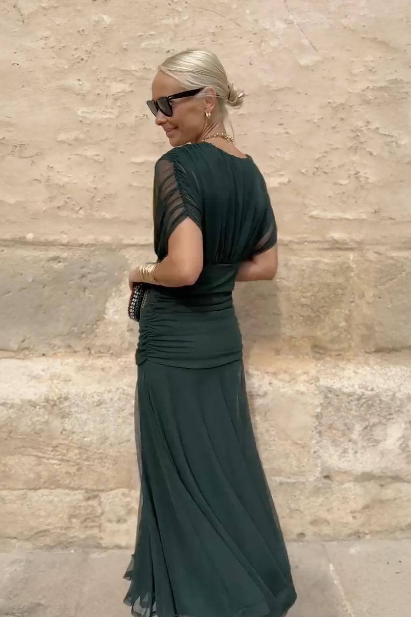 Valentina – elegancka sukienka maxi z dekoltem V