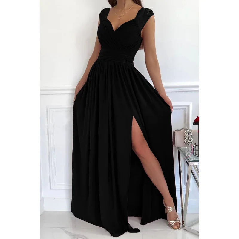 Livia – zwiewna sukienka maxi z koronkowym dołem
