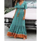 Rozalia – boho sukienka maxi z dekoltem V