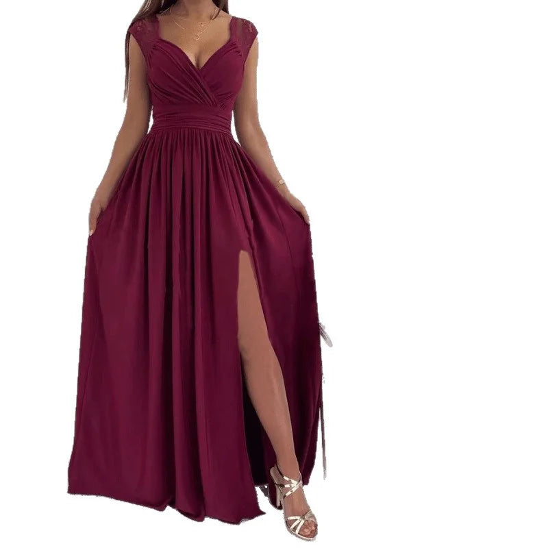 Livia – zwiewna sukienka maxi z koronkowym dołem