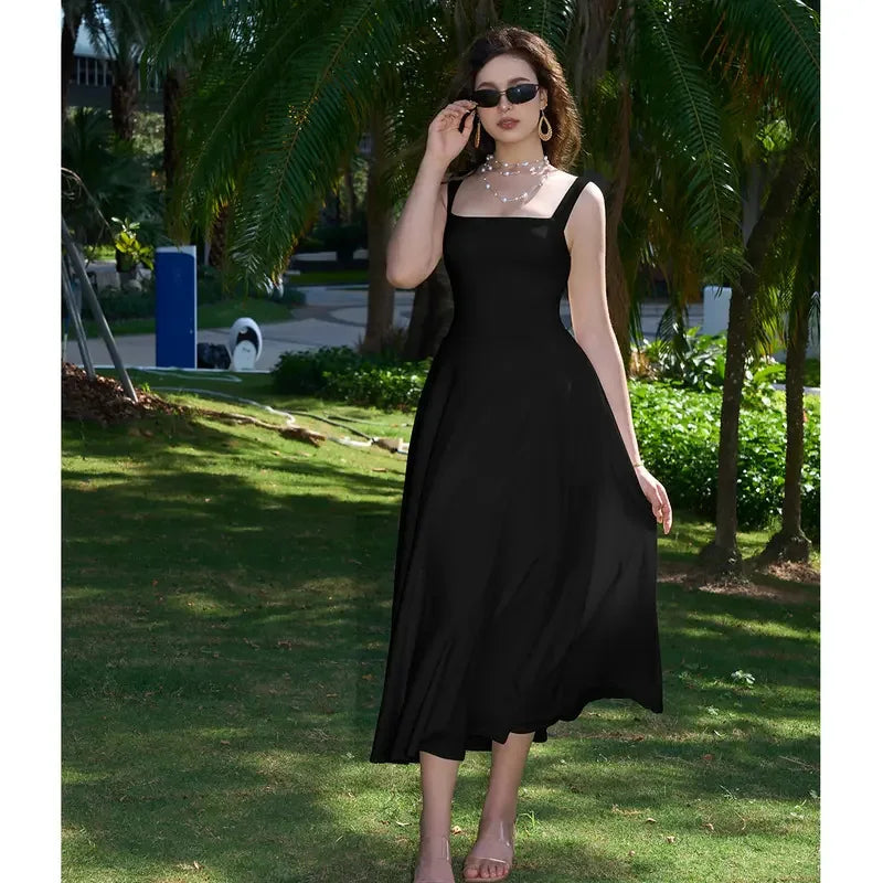 Maja – elegancka długa sukienka na ramiączkach