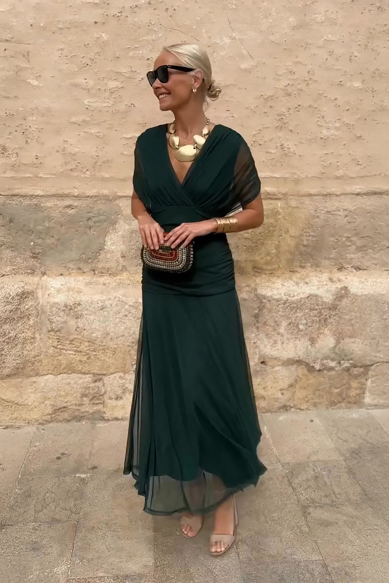 Valentina – elegancka sukienka maxi z dekoltem V