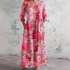 Mira – zwiewna sukienka maxi w nadruk