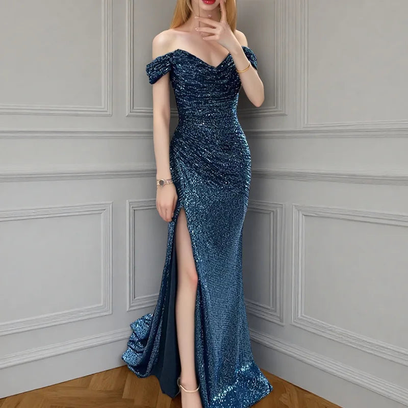 Aurelia – cekinowa sukienka maxi