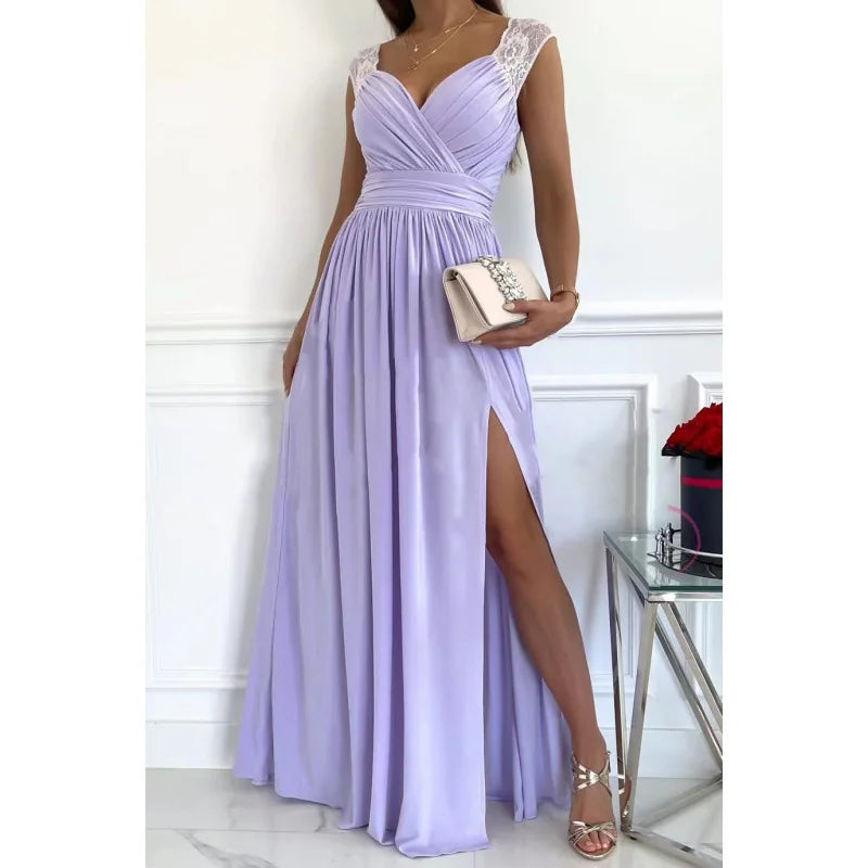 Livia – zwiewna sukienka maxi z koronkowym dołem