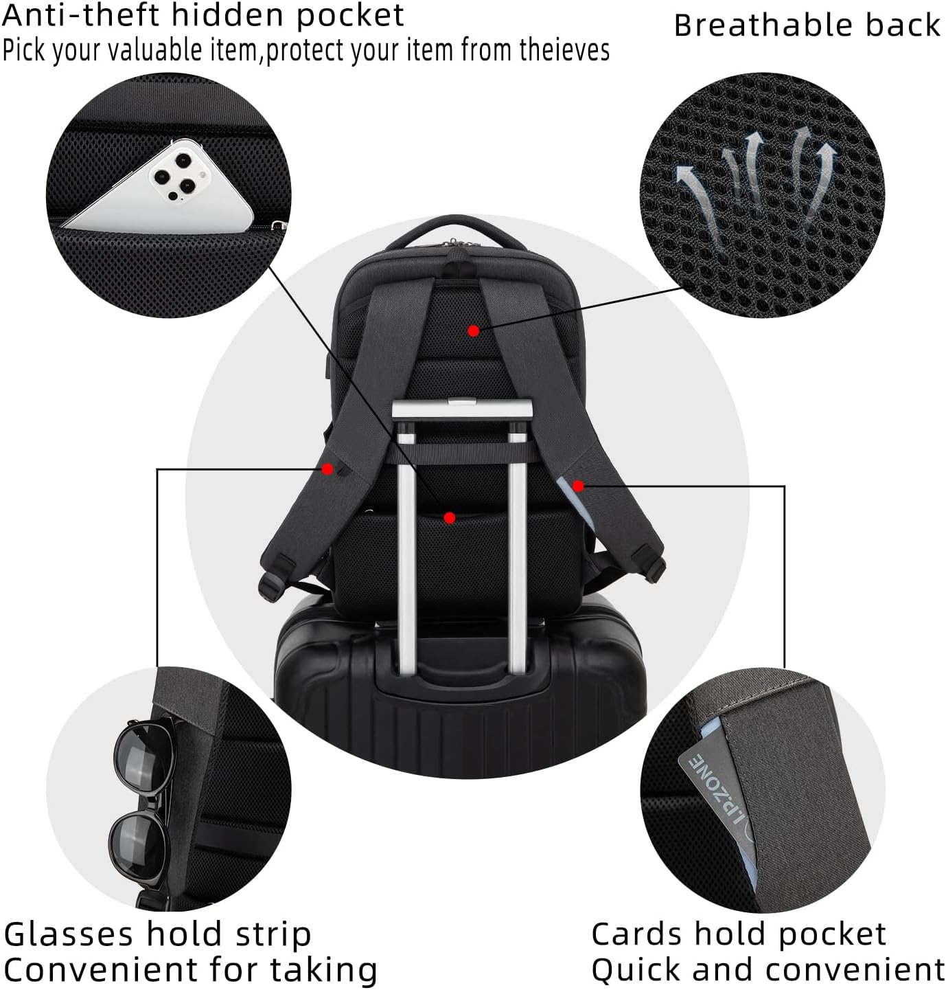 Podróżny antykradzieżowy na laptopa z portem USB smart