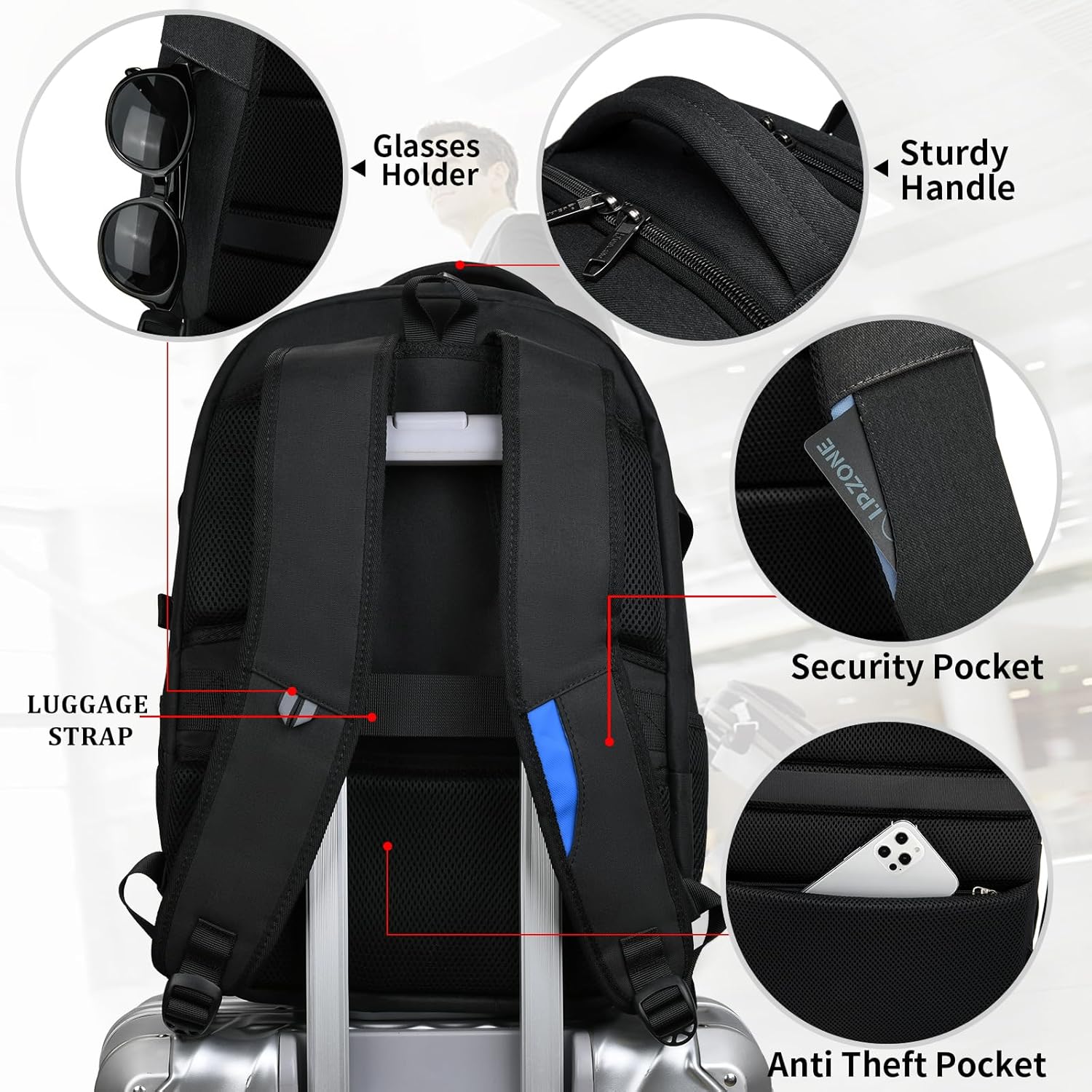 Podróżny antykradzieżowy na laptopa z portem USB smart