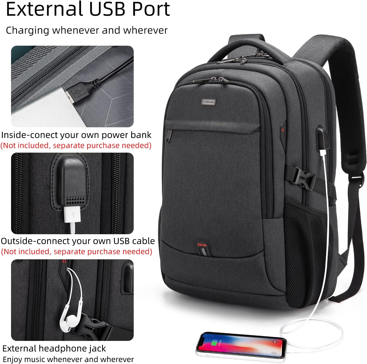 Podróżny antykradzieżowy na laptopa z portem USB smart