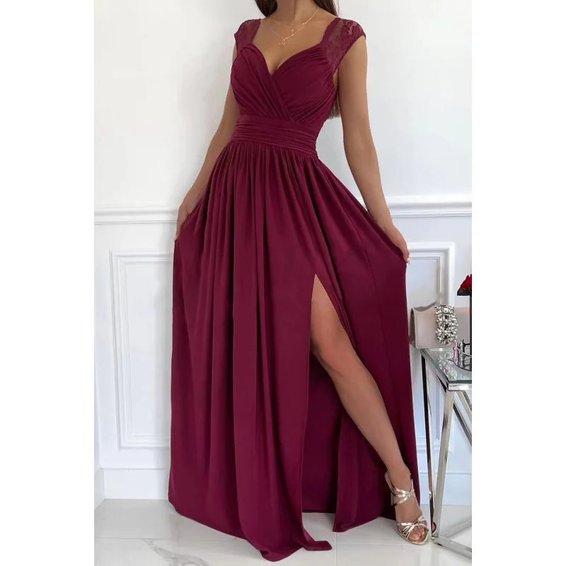 Livia – zwiewna sukienka maxi z koronkowym dołem