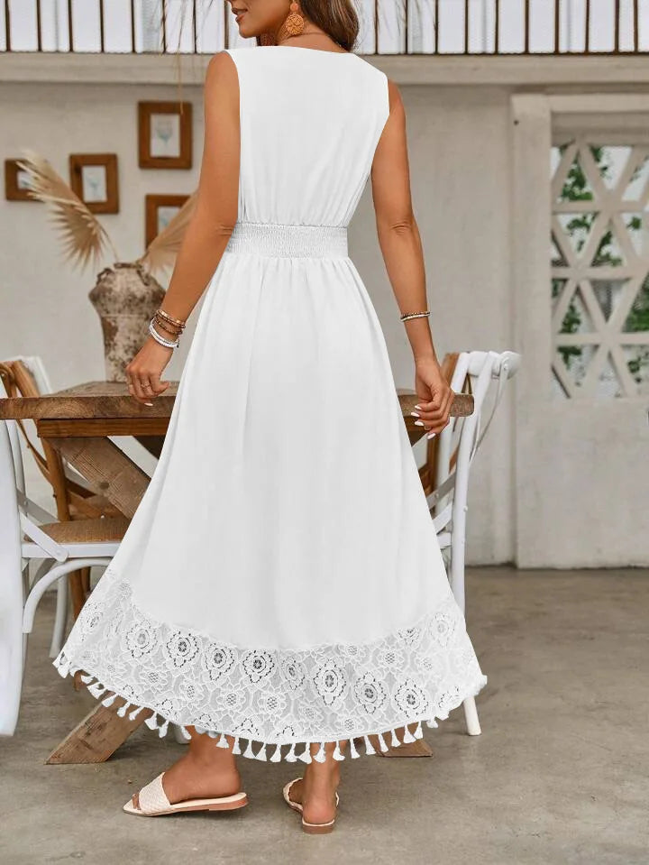 Luna – elegancka sukienka maxi z dekoltem V