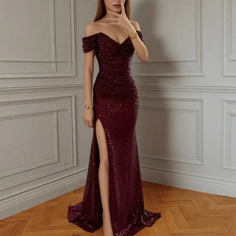 Aurelia – cekinowa sukienka maxi
