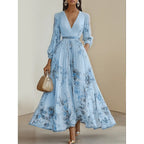 Floriana – plisowana sukienka maxi w kwiaty