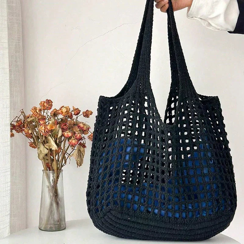 Tote torba z otwartym splotem w stylu boho