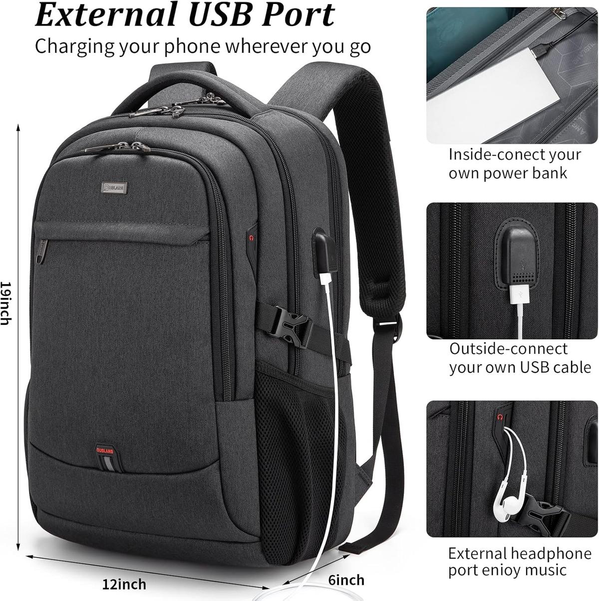 Damski elegancki plecak wodoodporny USB