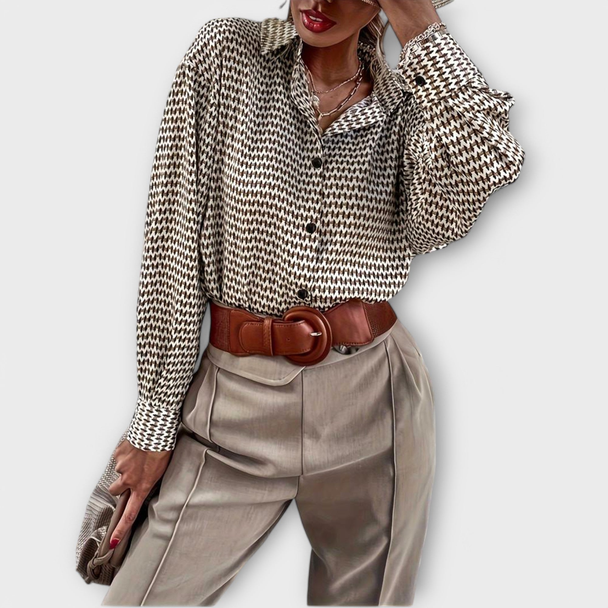 Ashley | Vintage bluzka z długim rękawem