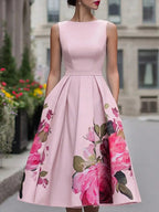 Xavia – elegancka sukienka midi w kwiaty