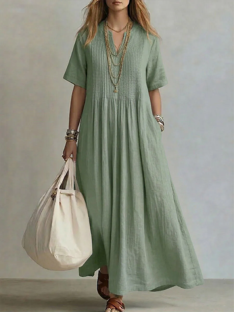 Natalia – plisowana sukienka maxi