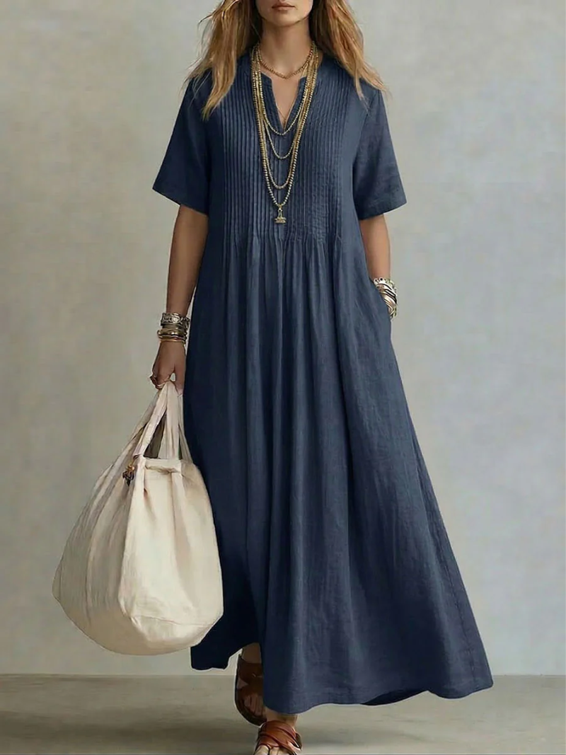Natalia – plisowana sukienka maxi