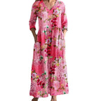 Mira – zwiewna sukienka maxi w nadruk