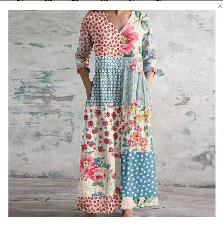 Mira – zwiewna sukienka maxi w nadruk