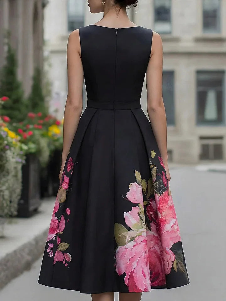 Xavia – elegancka sukienka midi w kwiaty