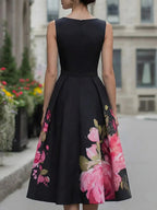 Xavia – elegancka sukienka midi w kwiaty