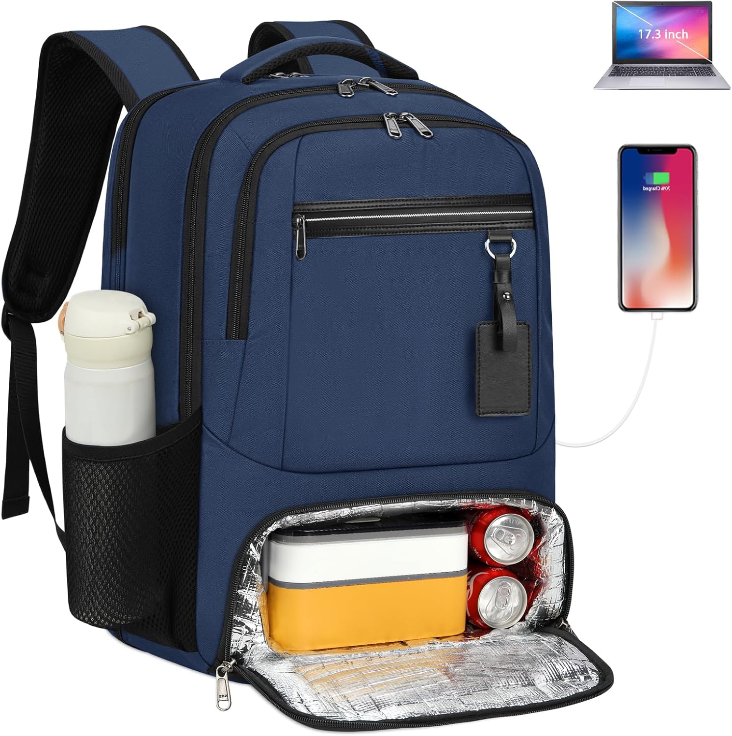 Wodoodporny plecak podróżny na laptopa i lunch z portem USB