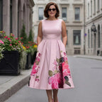 Xavia – elegancka sukienka midi w kwiaty