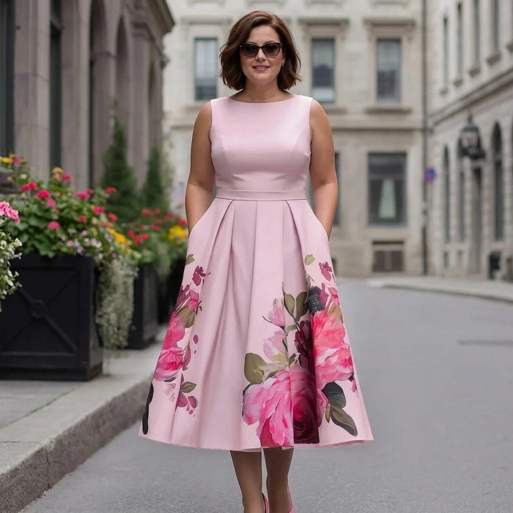 Xavia – elegancka sukienka midi w kwiaty