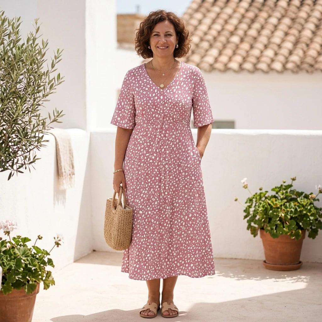 Tess – elegancka sukienka midi z wysmuklającym krojem