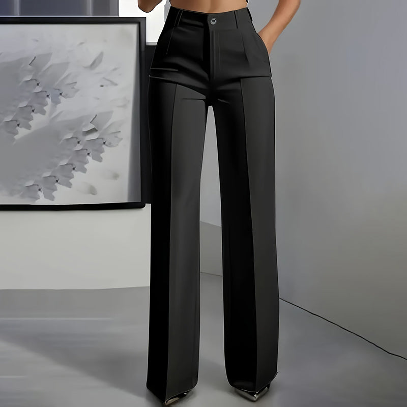 Margo Eleganckie damskie spodnie garniturowe z wysokim stanem