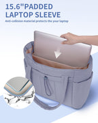 Pojemna damska tote torba na laptopa z bezpieczną kieszenią na kubek