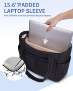 Pojemna damska tote torba na laptopa z bezpieczną kieszenią na kubek